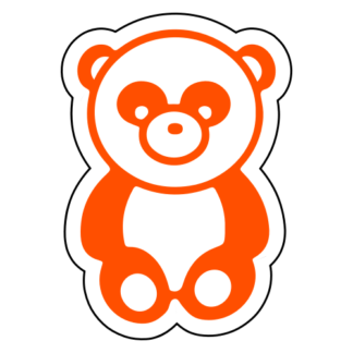 Sitting Big Nose Panda Sticker (Orange)